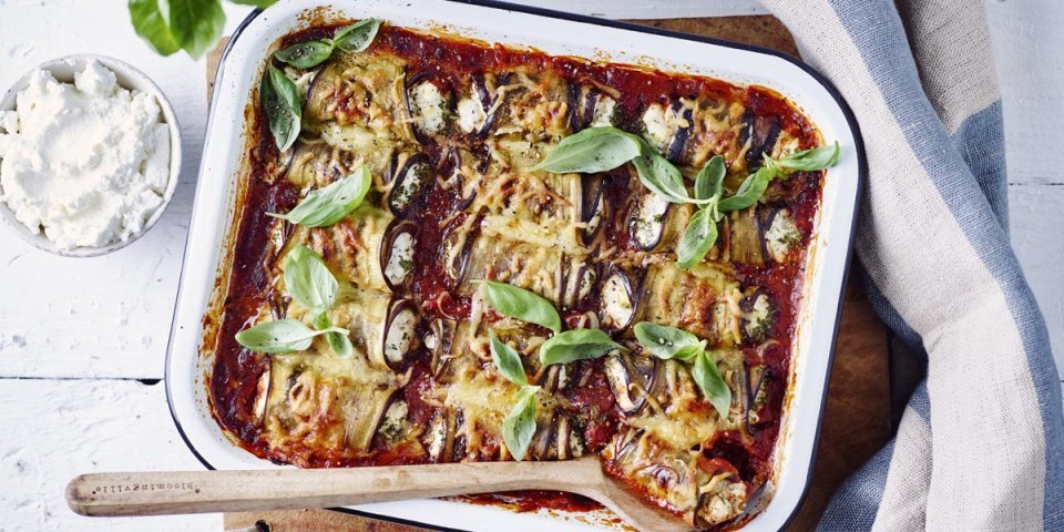 Roulés d’aubergine à la ricotta belge