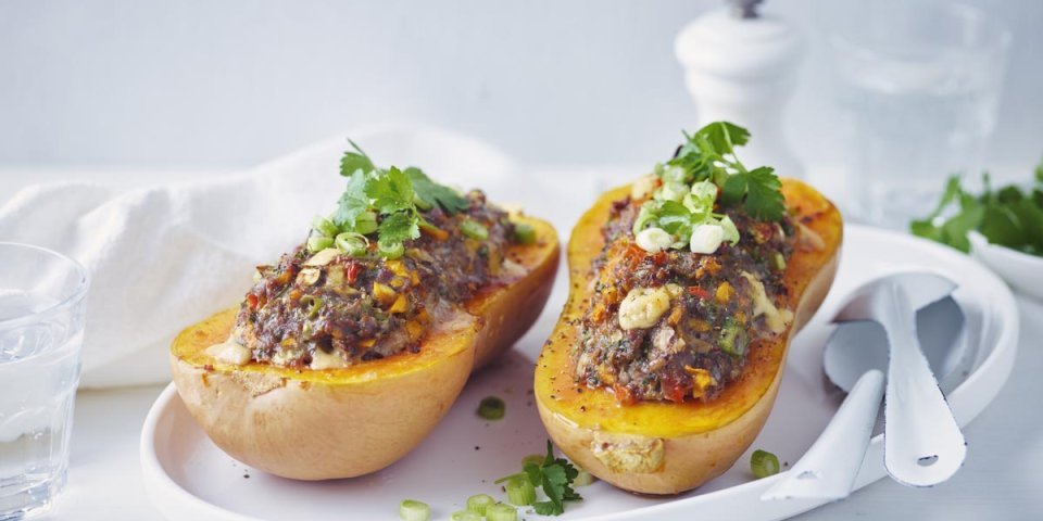 Butternut farci au haché de bœuf Butternut farci au haché de bœuf