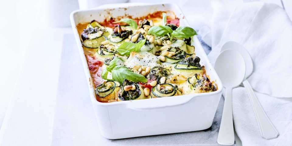 Roulades de courgettes farcies au four Roulades de courgettes farcies au four