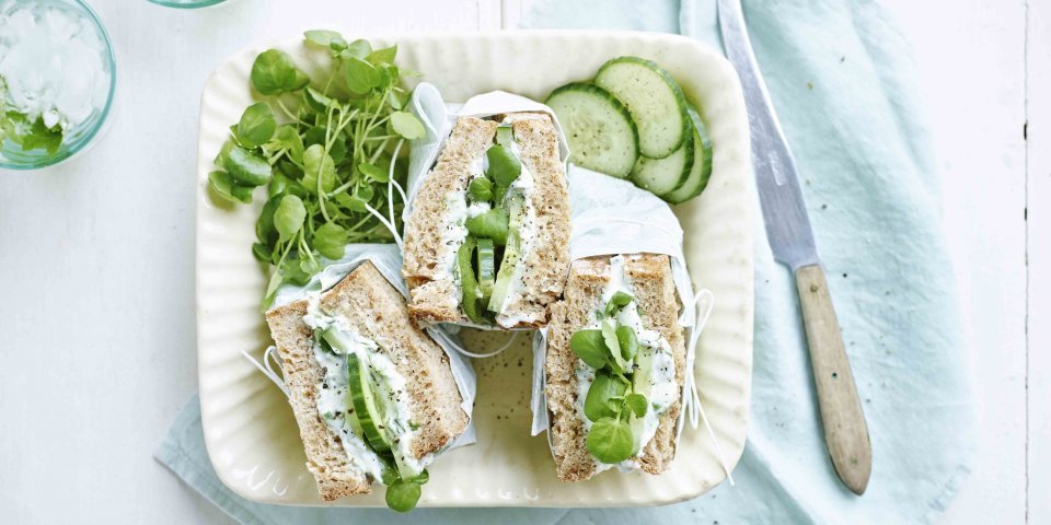 Tartines aux légumes verts