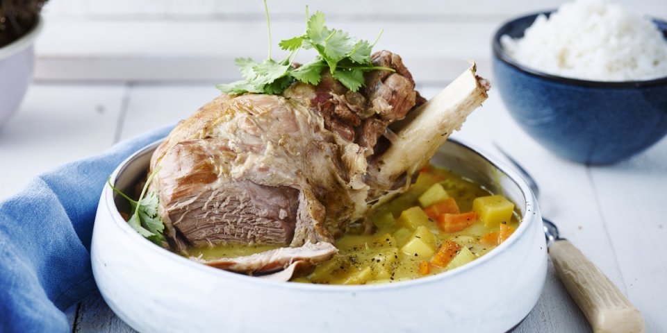 Potée de légumes au gigot d’agneau et riz