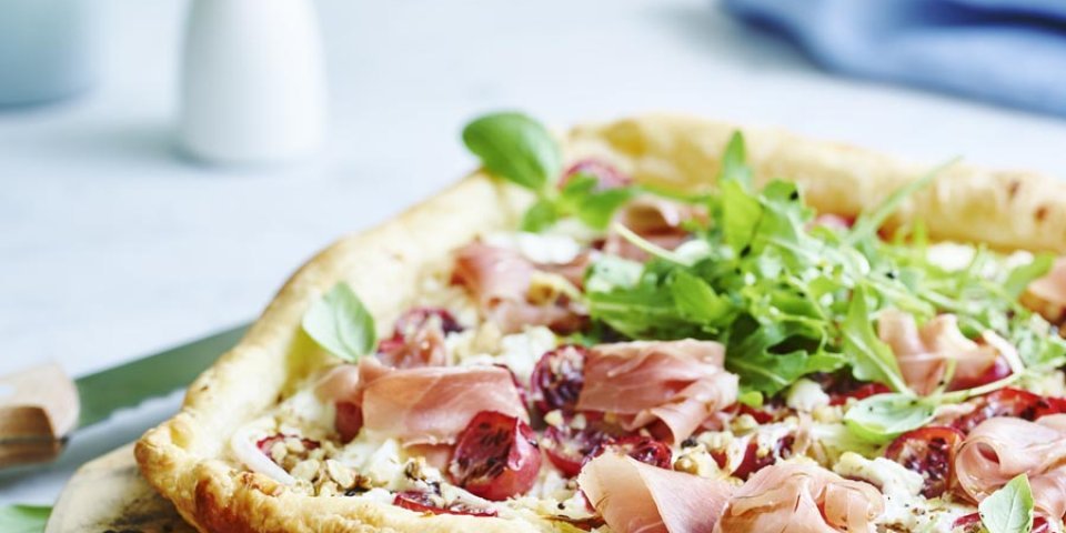 Tarte salée au jambon séché et groseilles à maquereau Tarte salée au jambon séché et groseilles à maquereau