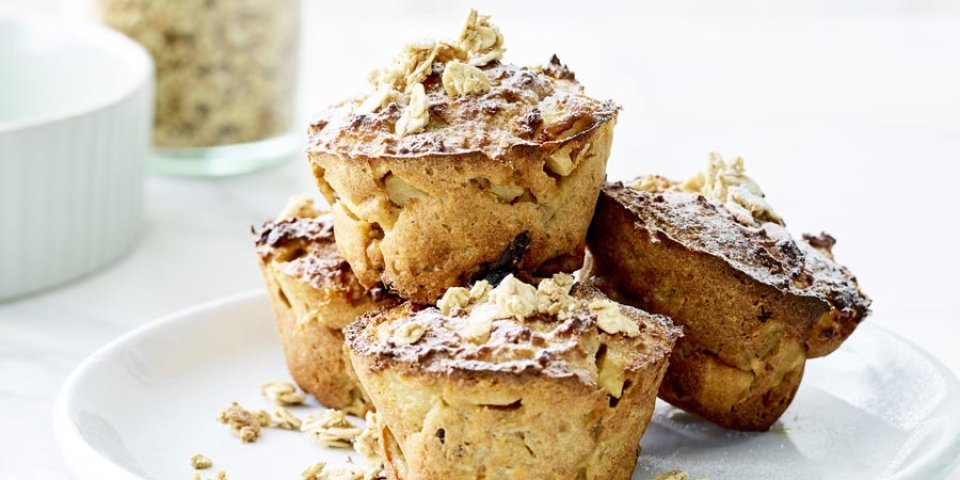 Muffin aux flocons d’avoine, pommes et yaourt