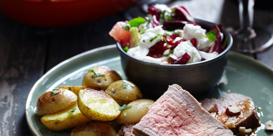 Rôti de veau, salade de chicon