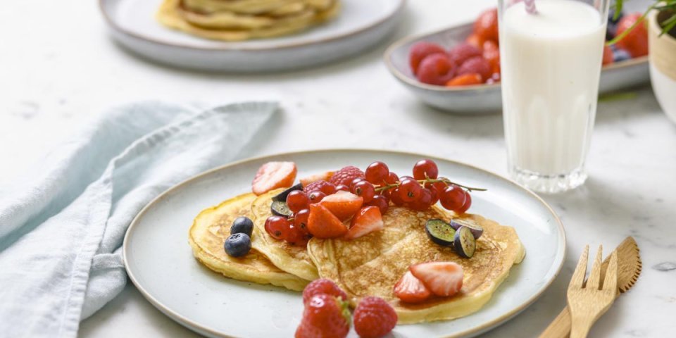 Pancakes au fromage blanc et fruits