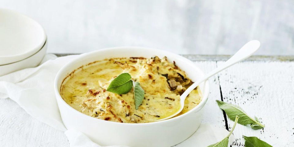 Chicons gratinés au poulet et au fromage