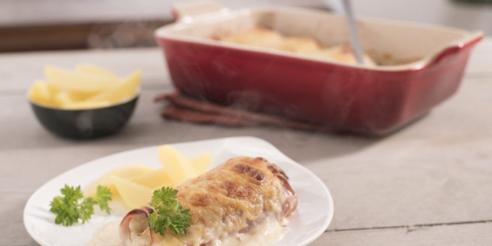 Chicons au gratin au jambon 