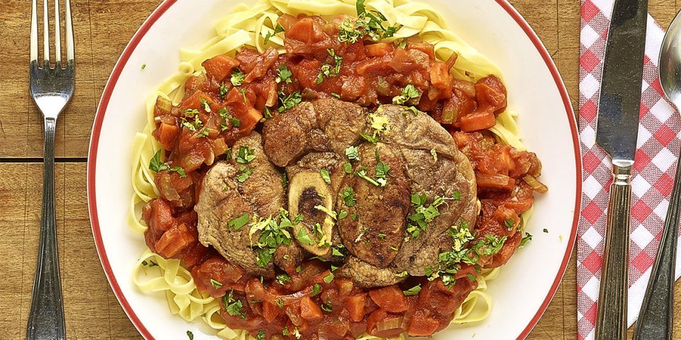 Ossobuco, tagliatelles et gremolata