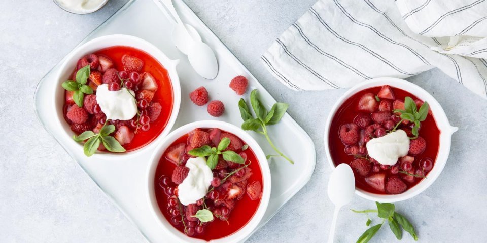 Papillote de fruits rouges au fromage blanc