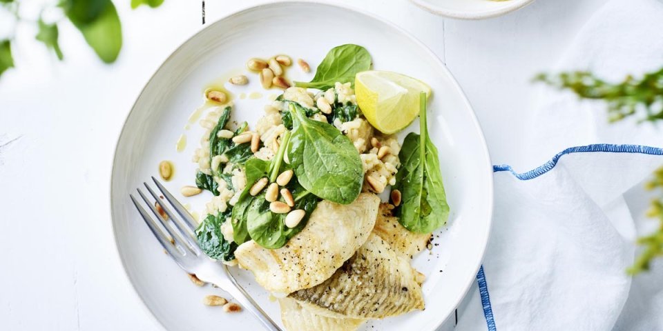 Plie au risotto d’épinards Plie au risotto d’épinards
