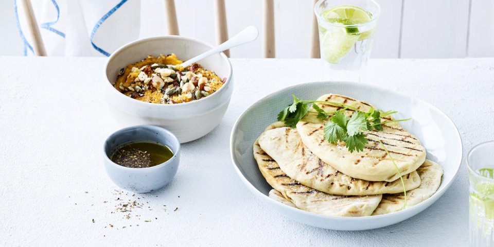 Tartinade de potiron et naans maison