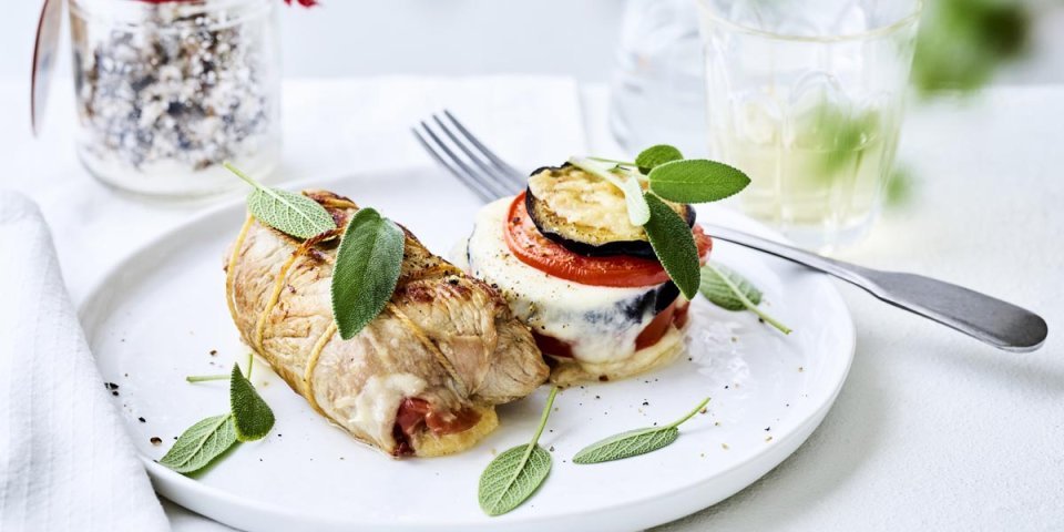 Rouleaux de veau au jambon séché et fromage