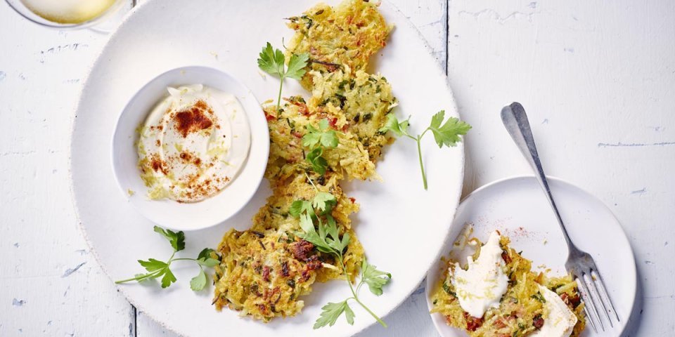 Rösti au jambon et Flandrien, sauce à la crème épaisse Rösti au jambon et Flandrien, sauce à la crème épaisse