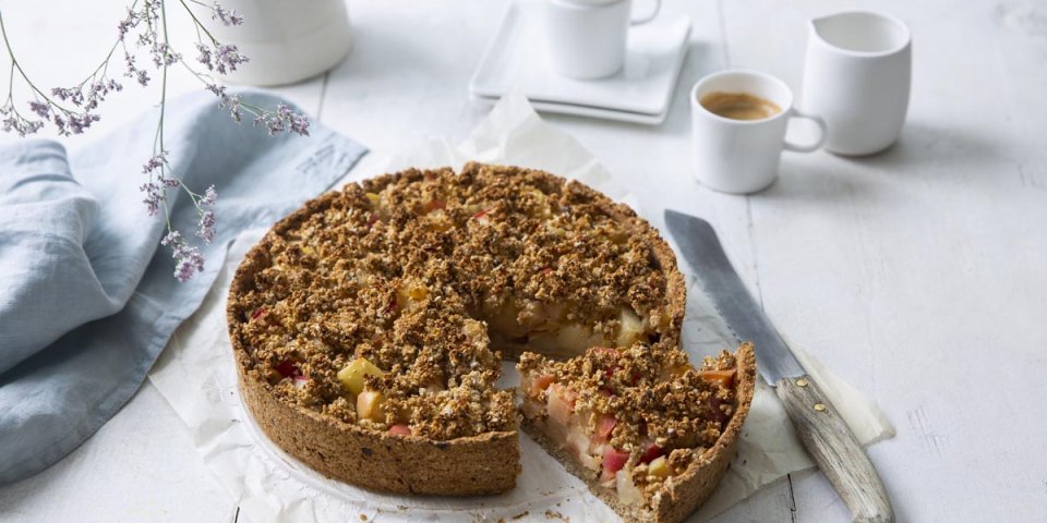 Tarte crumble aux pommes sans sucre