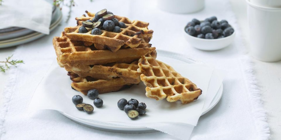 Gaufres sans sucre aux myrtilles Gaufres sans sucre aux myrtilles