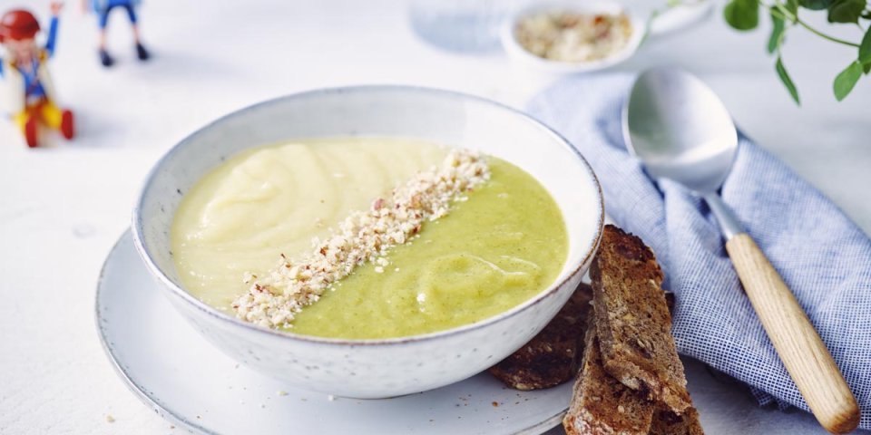 Soupe de poireaux bicolore Soupe de poireaux bicolore