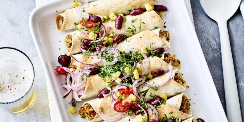 Taquito végétarien au houmous de potiron et dip de fenouil Taquito végétarien au houmous de potiron et dip de fenouil