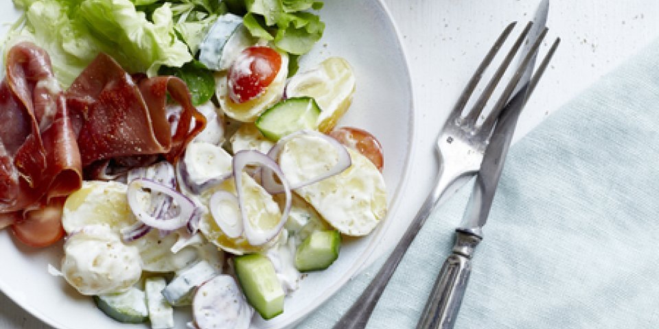 Salade de grenailles au jambon séché