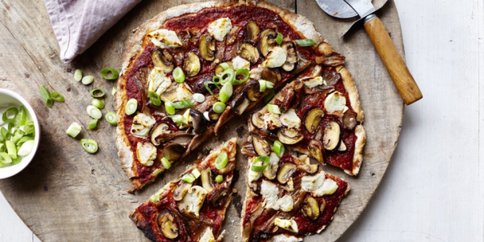 Pizza d’avoine aux champignons des bois