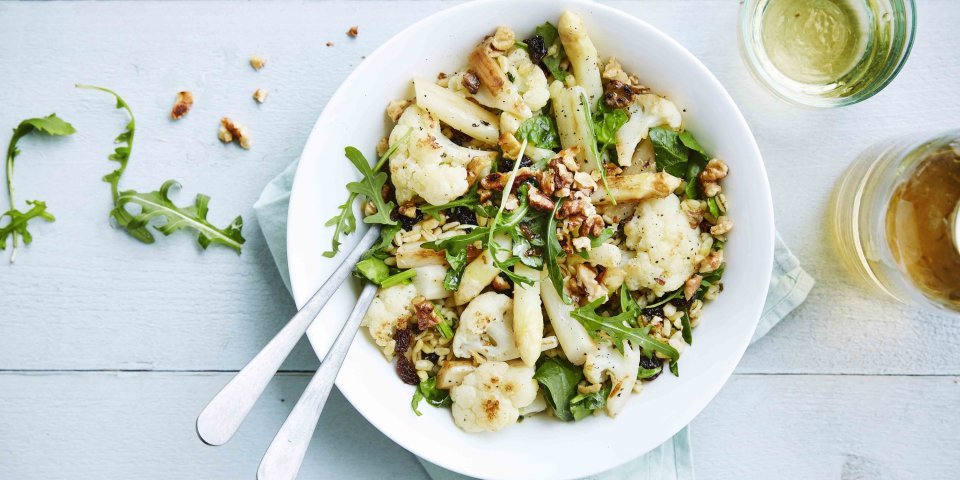 Salade de graines aux asperges et chou-fleur