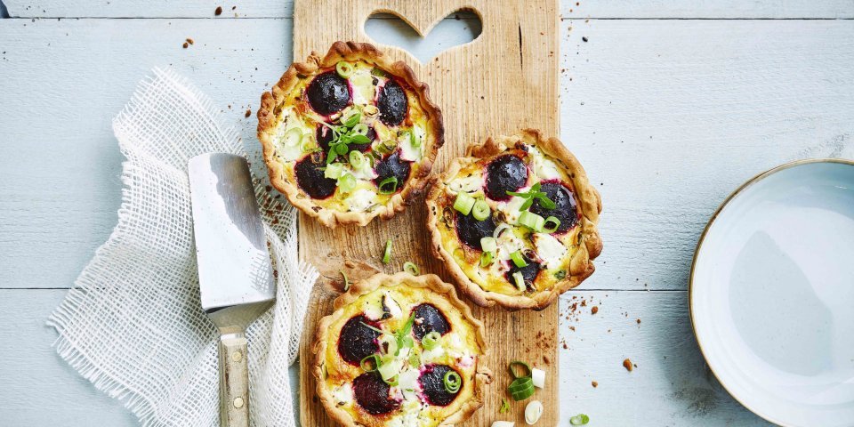 Tartelettes de betteraves rouges et fromage de chèvre