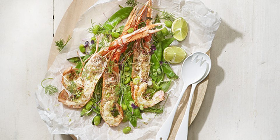 Langoustines met frisse salade 