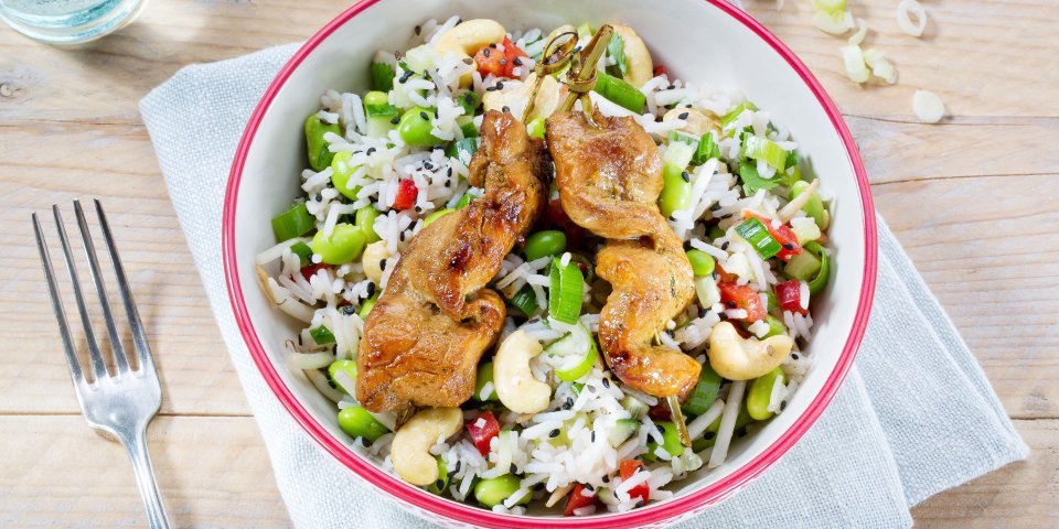 Yakitori de porc et sa salade de riz