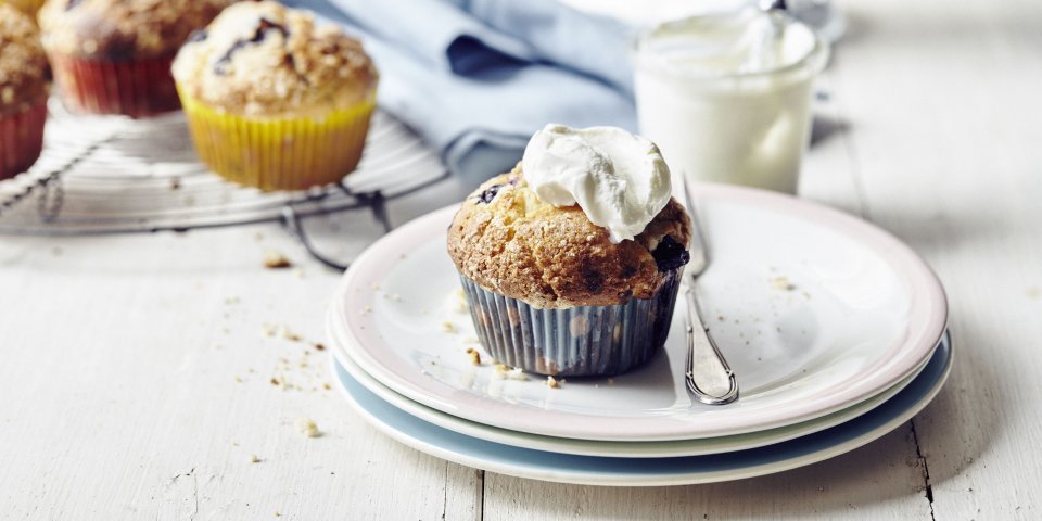 Muffins au yaourt et myrtilles