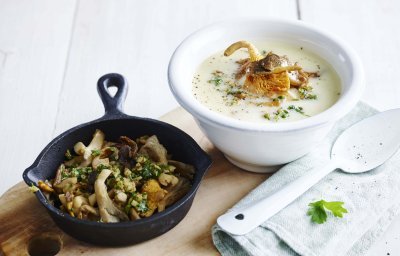 Soupe de pommes de terre aux champignons