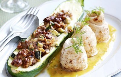 Limande-sole aux courgettes farcies