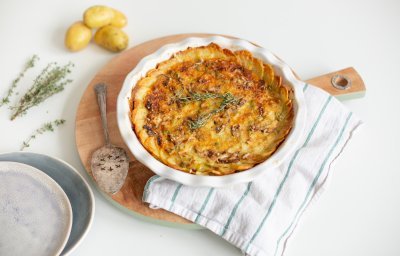 Quiche aux pommes de terre et épinards