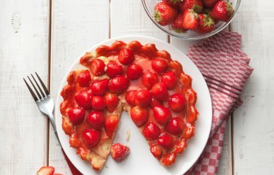 Tarte aux fraises et crème vanille