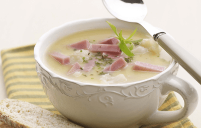 Soupe de chou-fleur au jambon cuit