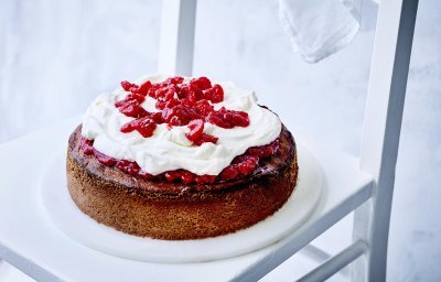 Cake à la chantilly et aux framboises