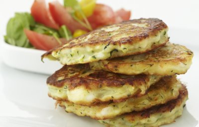 Galettes de courgette et saumon