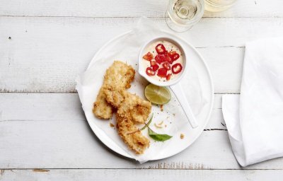 Nuggets de roussette et sa mayonnaise au chili