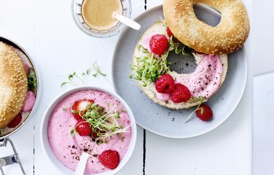 Tartinade de fraises et framboises au fromage blanc