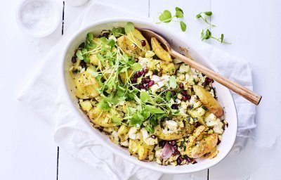 Grenailles écrasées, courgettes et fromage belge