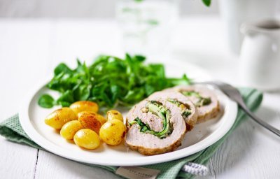 Rôti de veau farci à la courgette et au fromage