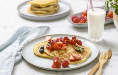 Pancakes au fromage blanc et fruits