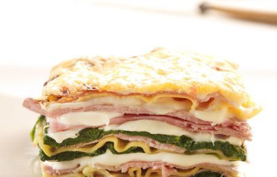 Lasagne au jambon cuit, au Pas de Bleu et aux épinards