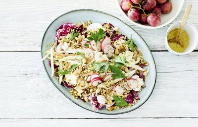 Salade de chicons automnale au sarrasin soufflé