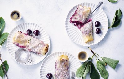 Mini-strudel aux cerises et fromage blanc