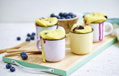 Mug cake aux myrtilles