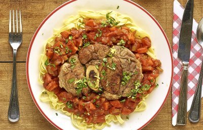 Ossobuco, tagliatelles et gremolata