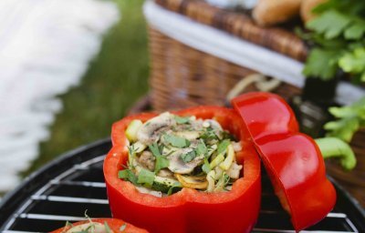 Poivrons sur le barbecue