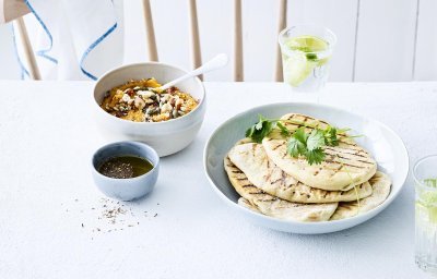 Tartinade de potiron et naans maison