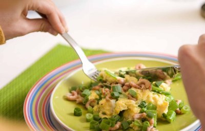 Oeufs brouillés aux crevettes