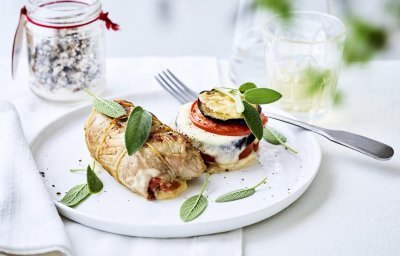 Rouleaux de veau au jambon séché et fromage