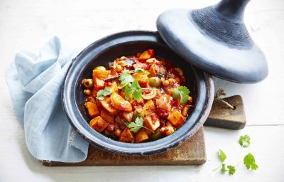 Tajine met zoete aardappel en abrikozen
